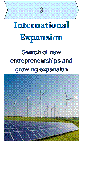 Cuadro de texto:  International Expansion
Search of new entrepreneurships and growing expansion 
