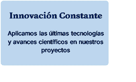 Rectngulo redondeado: Innovacin Constante

Aplicamos las ltimas tecnologas y avances cientficos en nuestros proyectos
